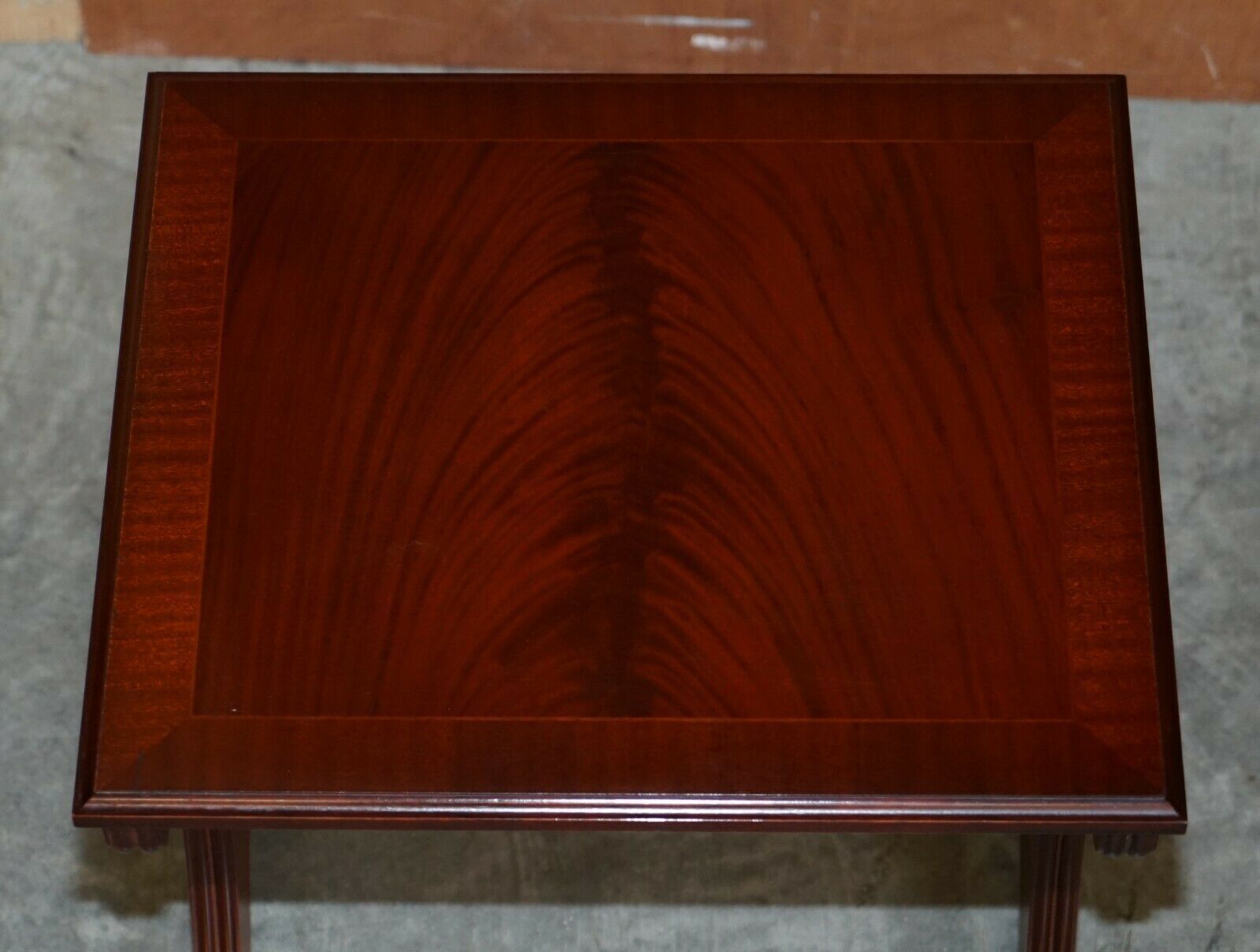 Vintage Nest Of Lions Hairy Paw Feet Flamed Mahogany Side End Lamp Wine Tables photo 950.0