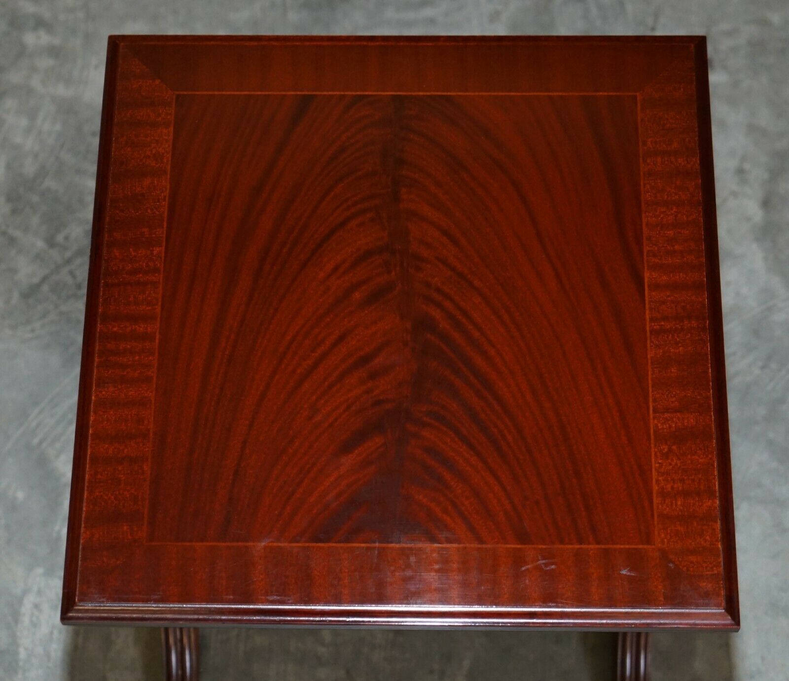 Vintage Nest Of Lions Hairy Paw Feet Flamed Mahogany Side End Lamp Wine Tables photo vintage