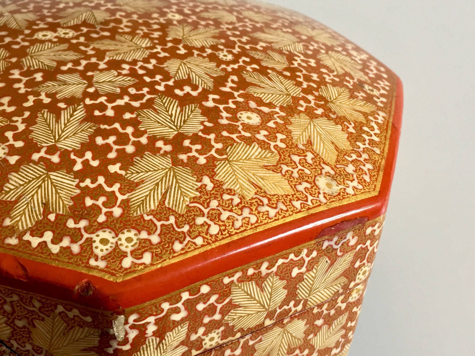 Mid Century Indian Ali Brothers Papier Mache Hand Painted Turban Box photo Home Decor