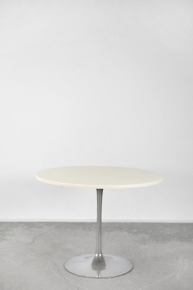 Vintage Scandinavian Mid Century Modern Dining Table With Metal Tulip Leg, 1970s