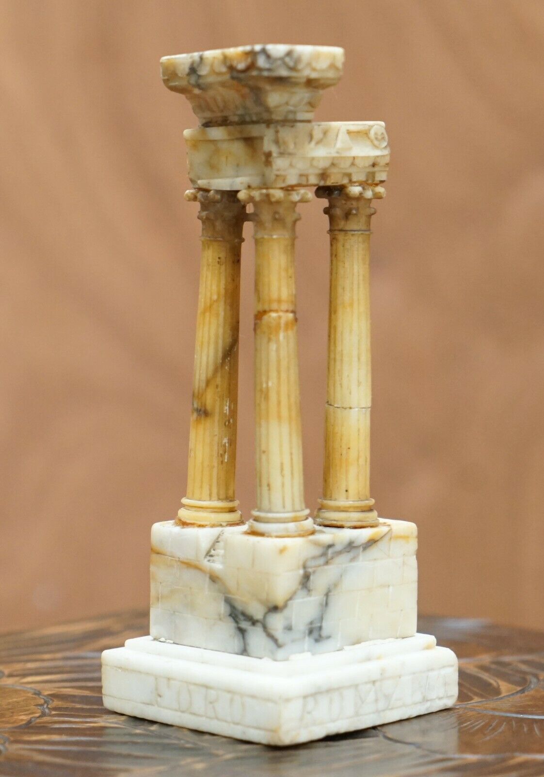 Antique Victorian Marble Roman Ruins Grand Tour Statue Sculpture Columns Pillars