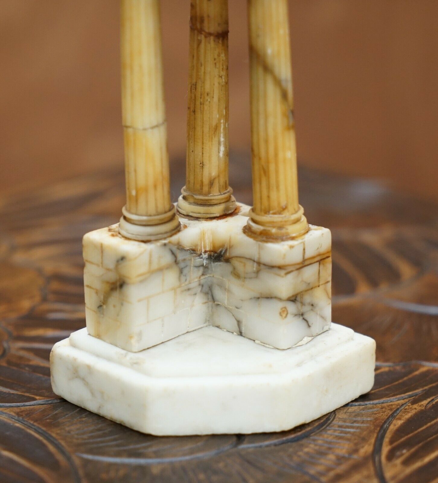 photo furniture Antique Victorian Marble Roman Ruins Grand Tour Statue Sculpture Columns Pillars