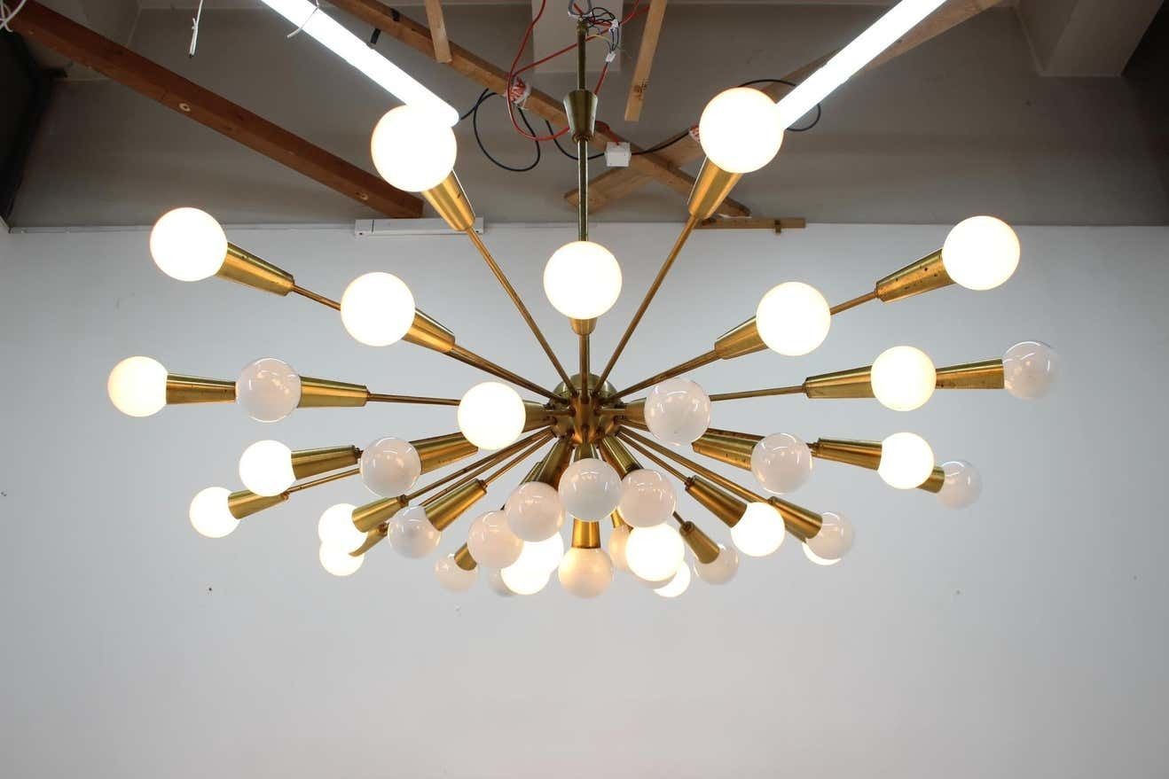 8107.0 Huge Rare Mid Century Chandelier Sputnik, Atomic, 1960s photo