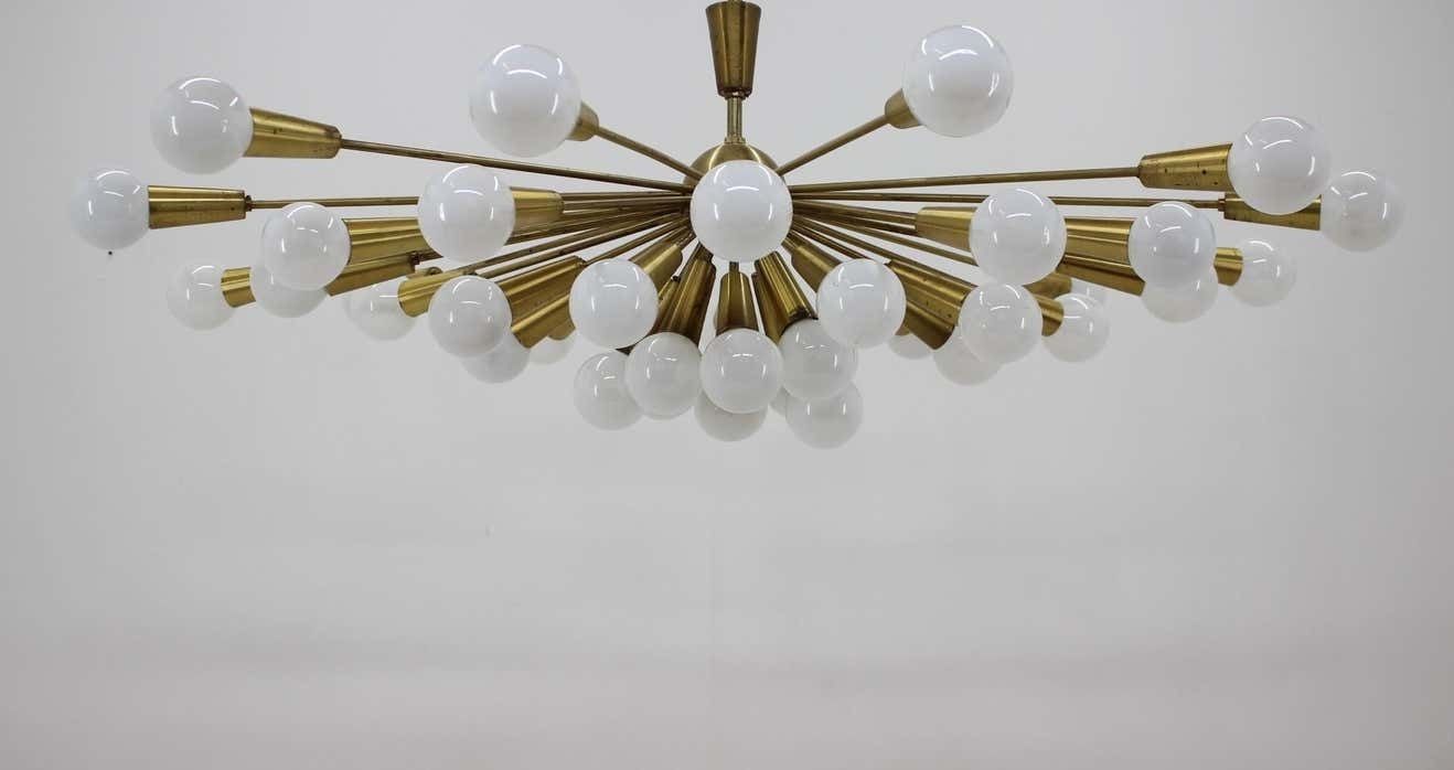 photo vinterior Set Of Four Huge Rare Mid Century Chandeliers Sputnik, Atomic, 1960s