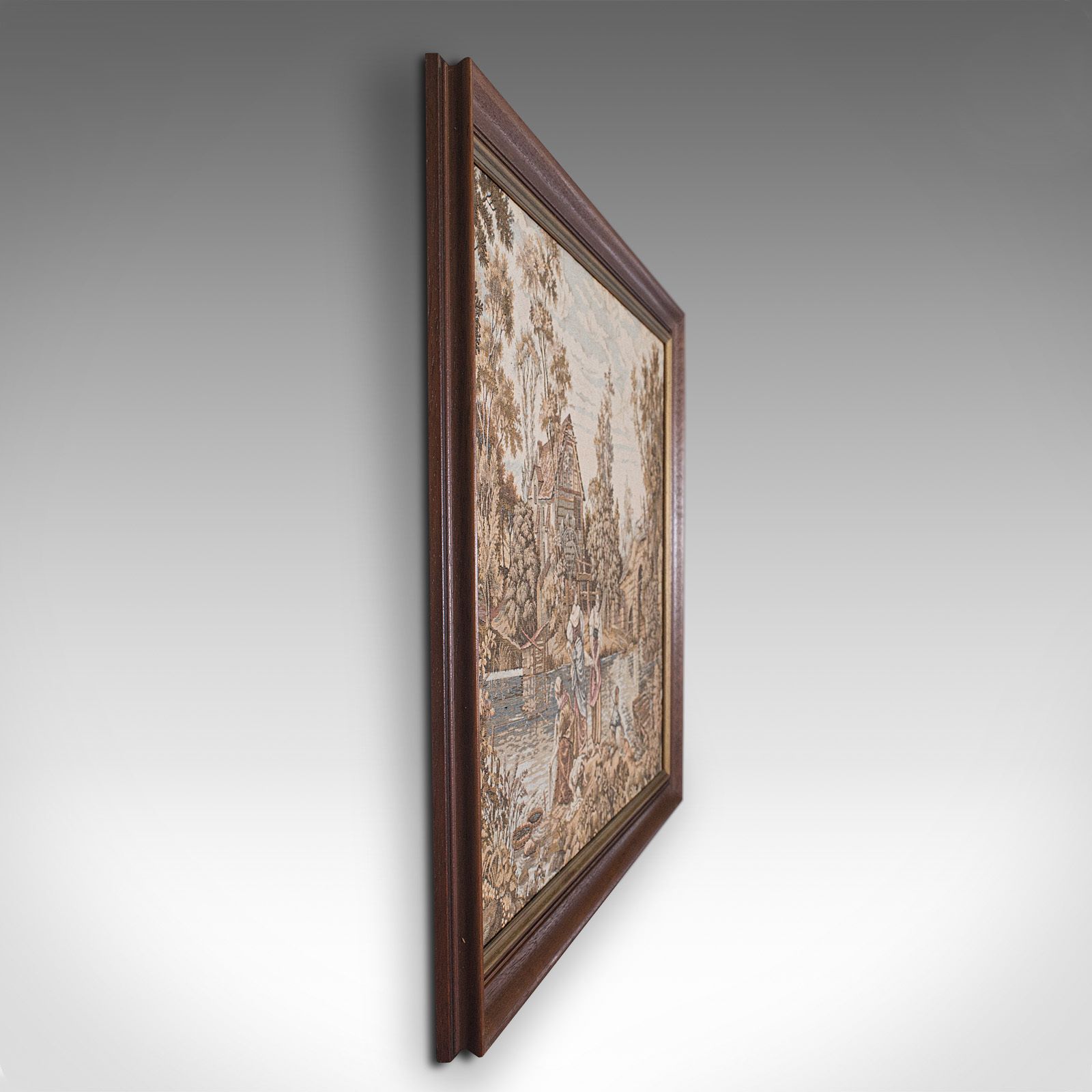 Vintage Panoramic Tapestry, French, Needlepoint, Decorative Panel, Circa 1930 photo for sale