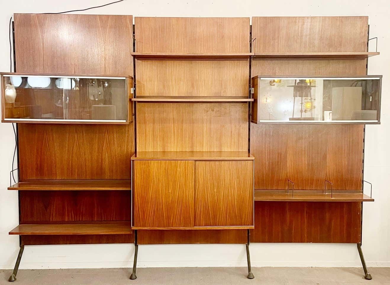 Mid Century Teak Wall Unit By Ico Parisi, Italy 1960s photo Furniture