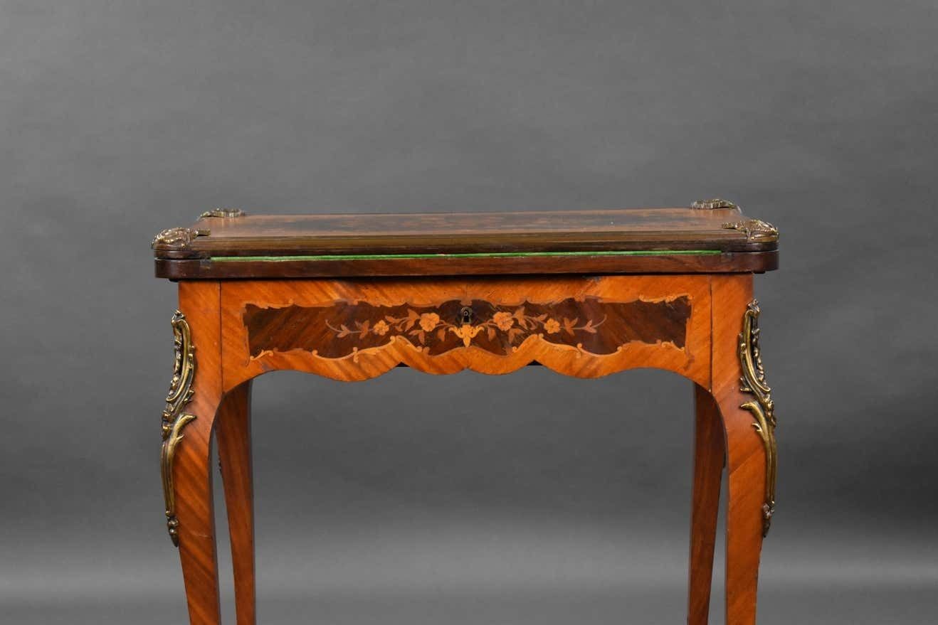 19th Century English Victorian Walnut & Marquetry Card Table & Vanity photo 3500.0