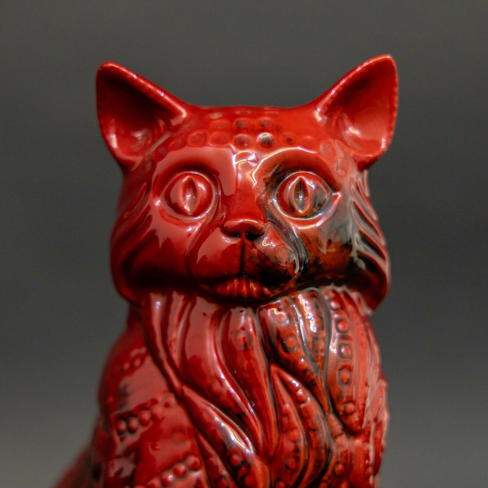 Large Royal Doulton Flambe Cat photo for sale