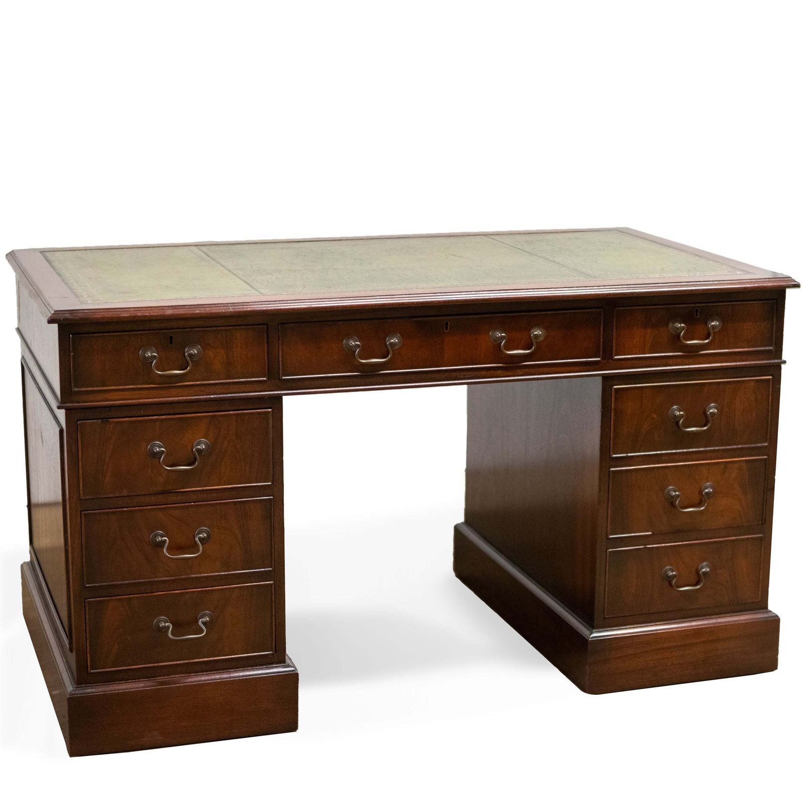 Reclaimed Flame Mahogany Pedestal Desk | Charles Barr