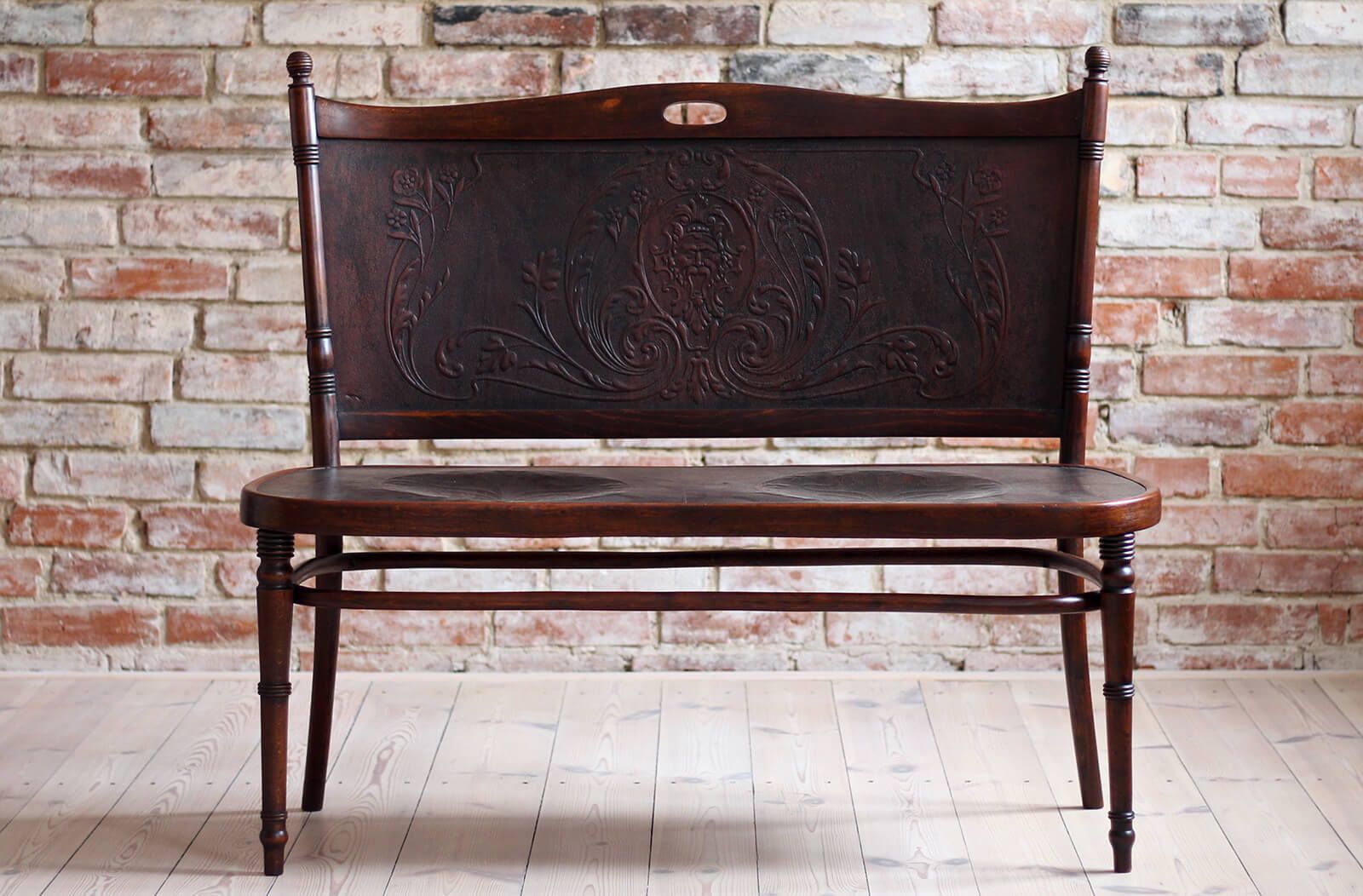 Antique Bentwood Bench Attributed To Jacob And Josef Kohn, Early 20th Century photo for sale