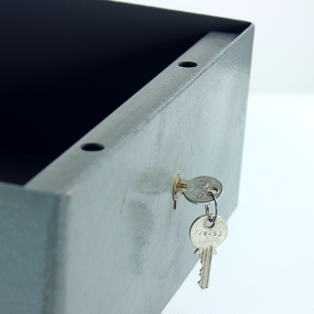 Vintage Safe Deposit Box In Steel, Czechoslovakia 1980s photo 360.0