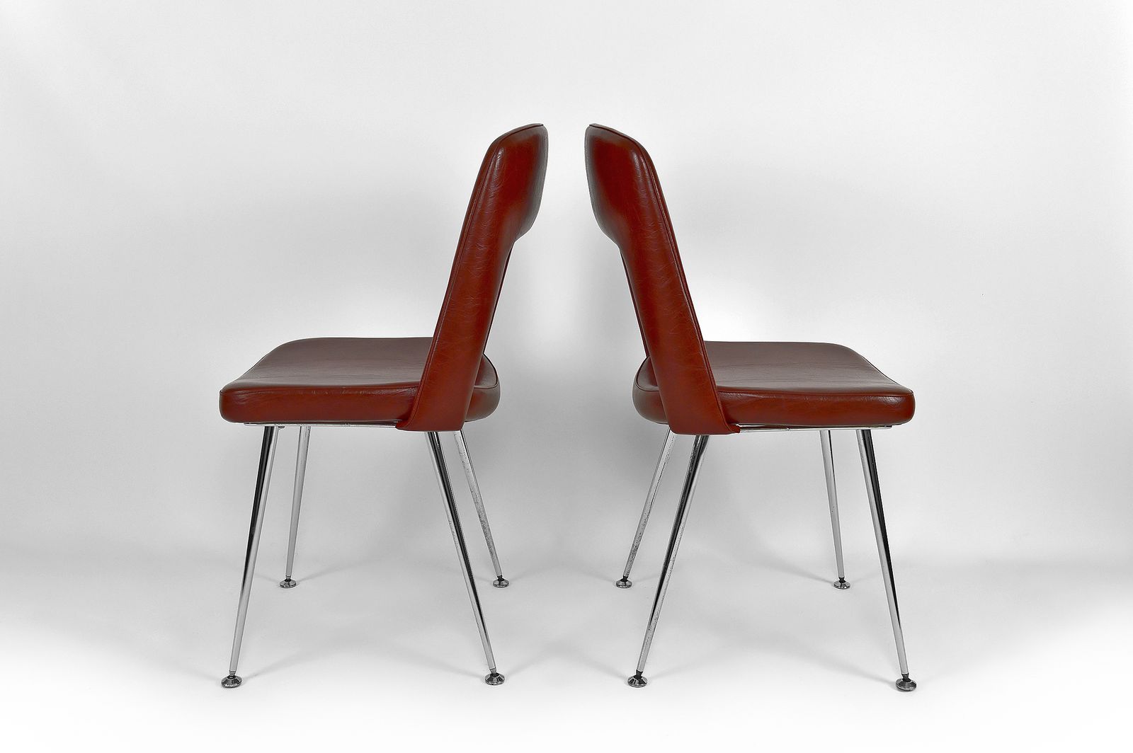 Pair Of "Conference" Chairs In Chrome And Leatherette, Circa 1960 photo 1200.0