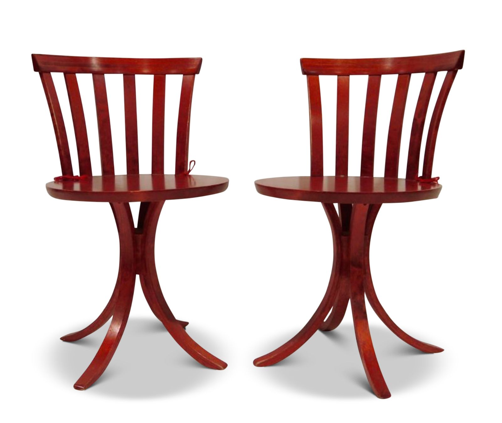 Edsbyverken Of Sweden Red Lacquered Birch Slat Back Dining Chair Designed By Jan Hallberg & Sune Formell In 1967 Four In Stock, Price Per Chair Ol photo Furniture