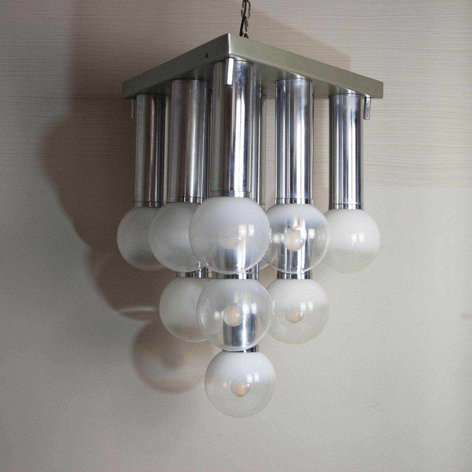 Goffredo Reggiani Italian Midcentury Space Age Chandelier 70's photo furniture