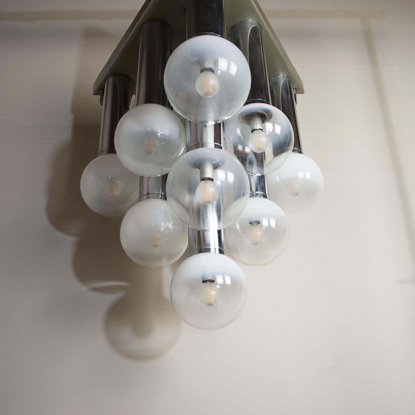 Goffredo Reggiani Italian Midcentury Space Age Chandelier 70's photo vintage