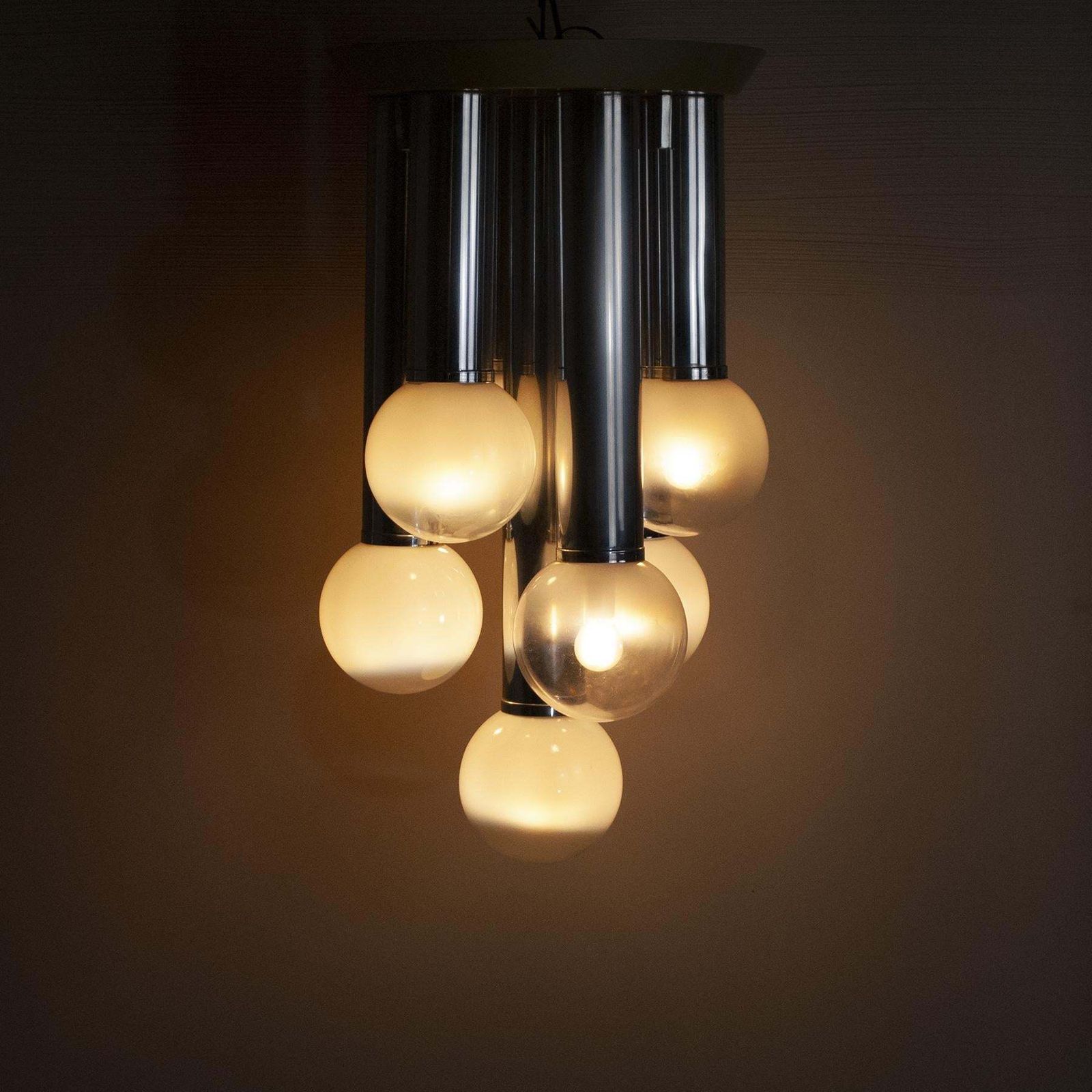 photo furniture Goffredo Reggiani Italian Mid Century Space Age Chandelier, 70's