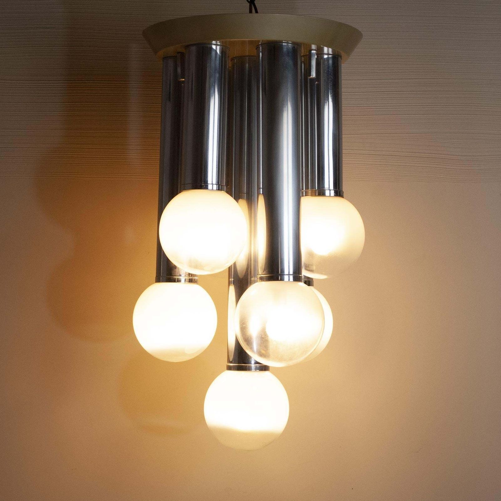 photo for sale Goffredo Reggiani Italian Mid Century Space Age Chandelier, 70's