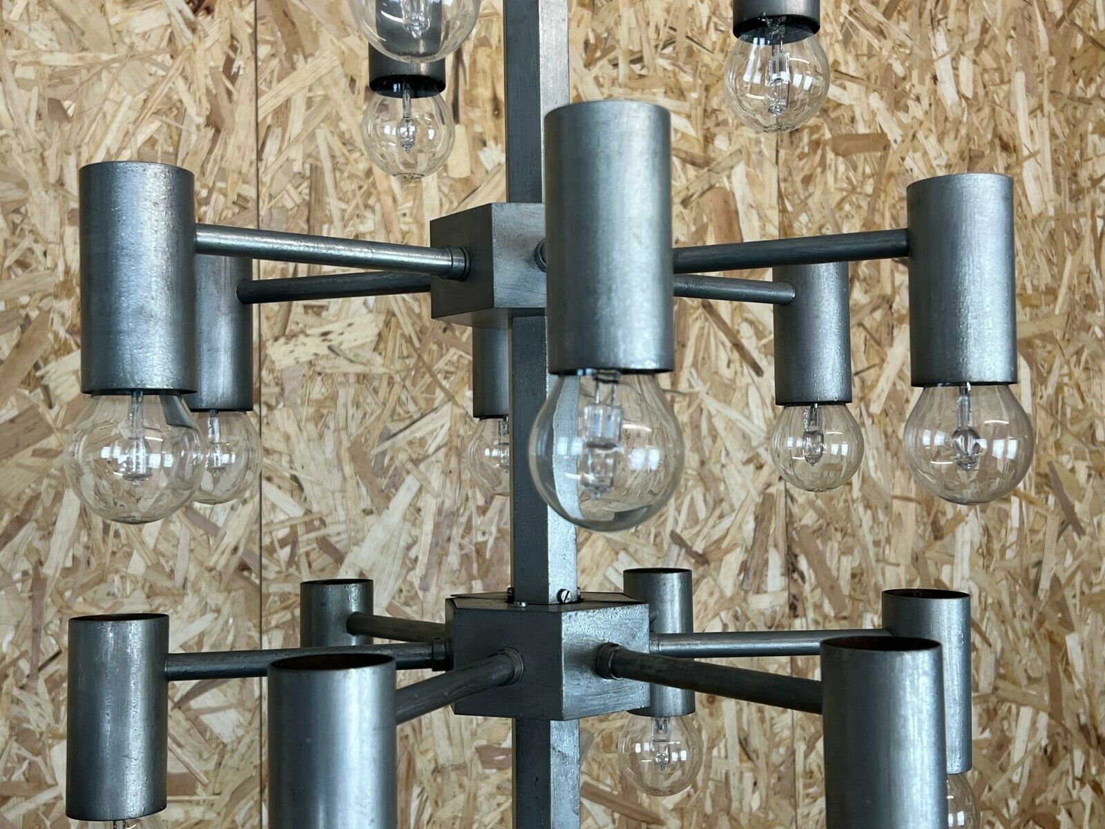 Xl 60s 70s Chandelier Chandelier Pendant Lamp Chrome & Metal Design 60s 70s photo vinterior