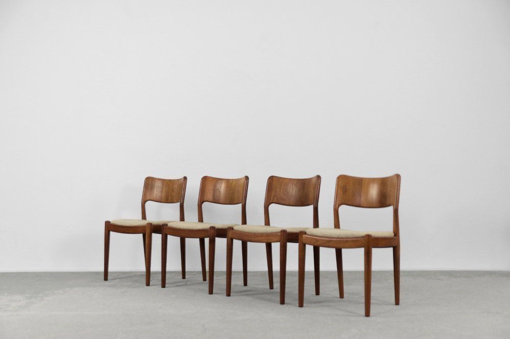 Mid Century Modern Danish Teak Dining Chairs From Glostrup Møbelfabrik, 1960s, Set Of 4 photo Furniture