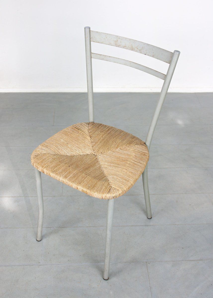 Vintage Italian Straw And Metal Chair photo buy