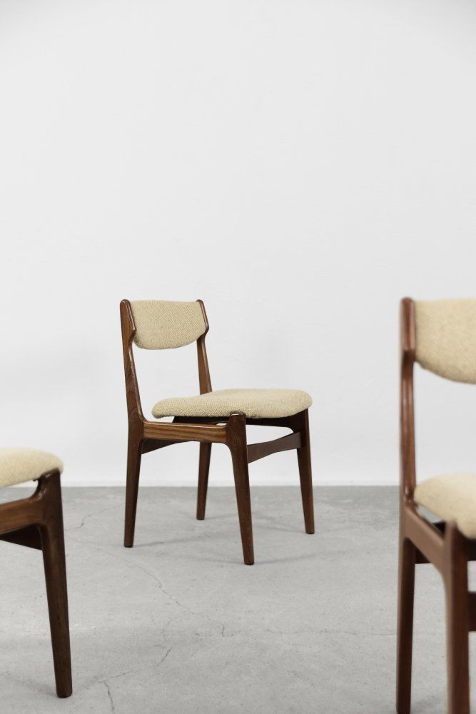 photo vintage Mid Century Modern Scandinavian Teak Dining Chairy, 1960s, Set Of 4