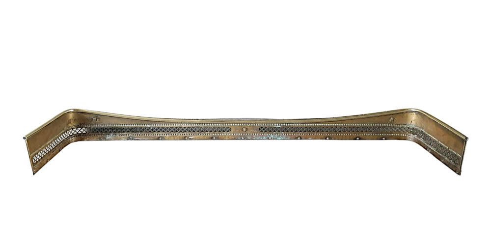 A Fine 19th Century Polished Brass Fender photo Home Fixtures