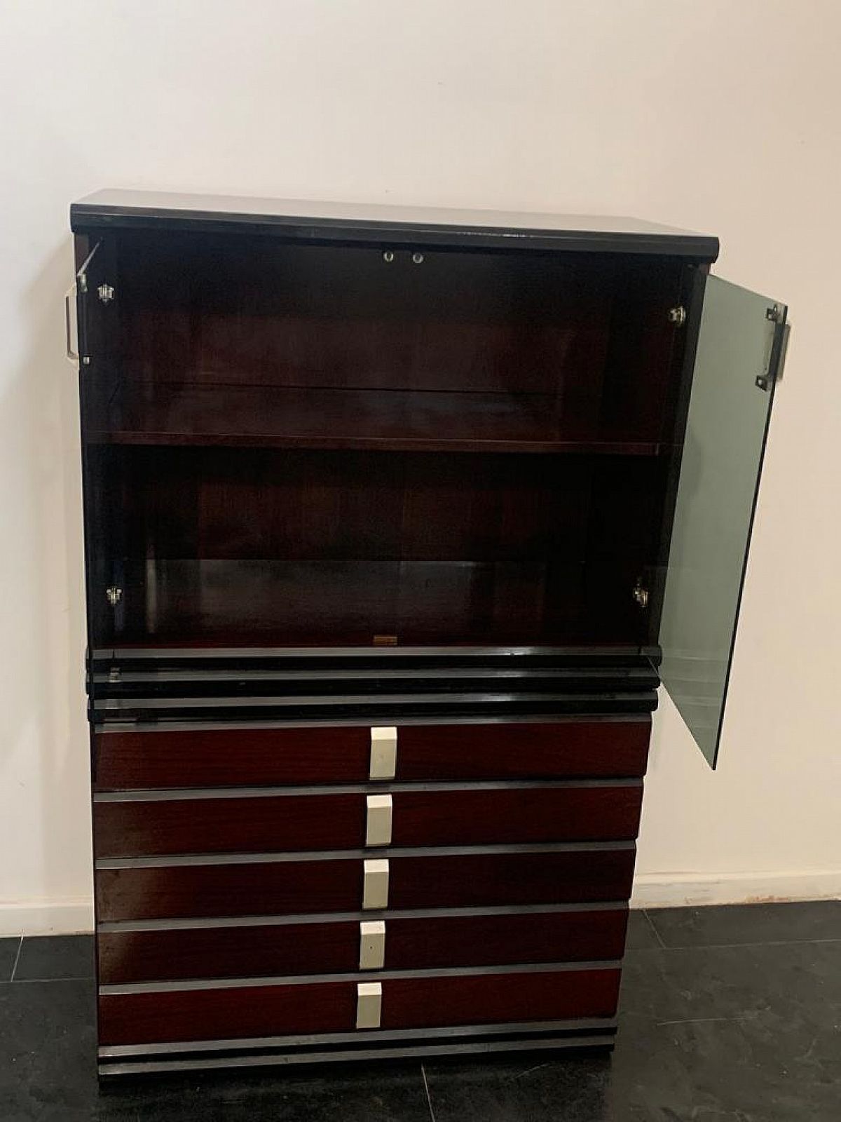 Pair Of Modular Rosewood Sideboards With Display Cabinets, 1970s photo vinterior