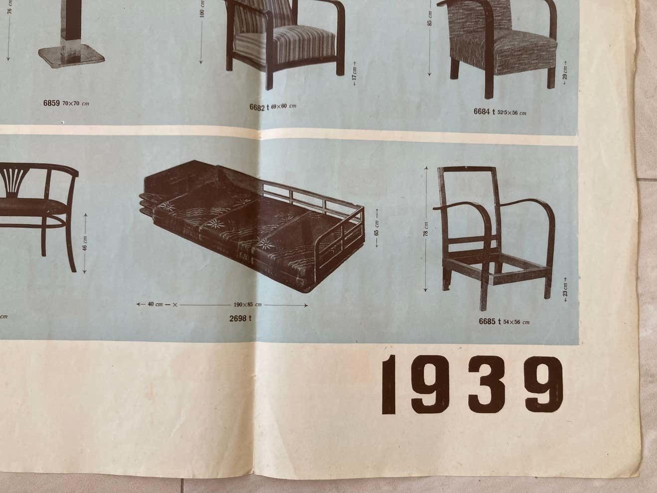 Xxl Old Art Deco Tatra Furniture Poster   1920s / Czechoslovakia photo for sale