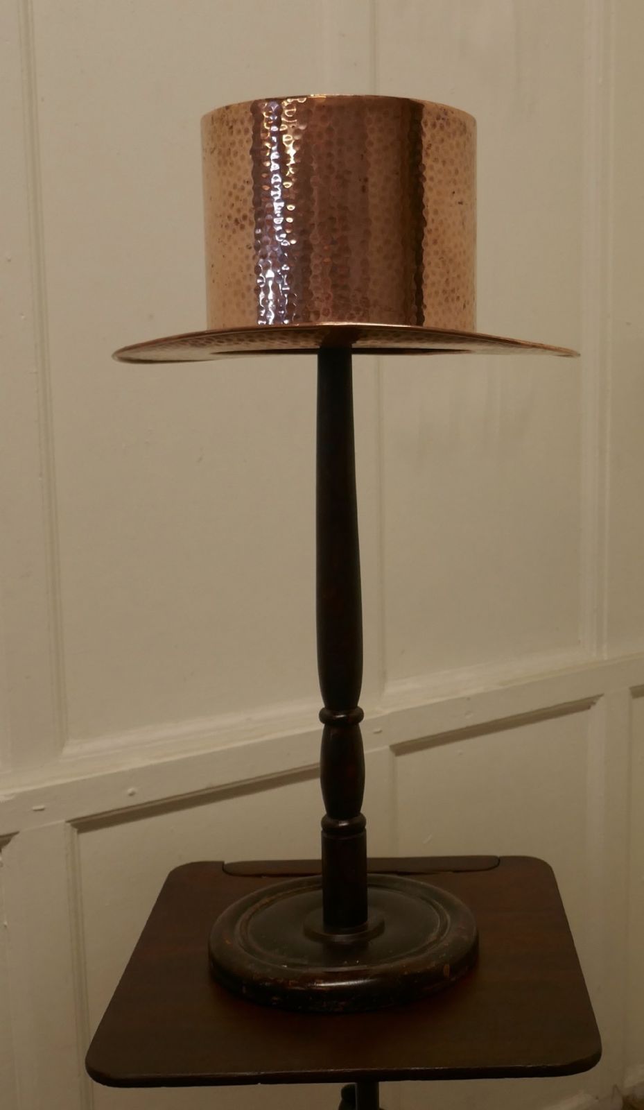 Arts And Crafts Copper Milliners Trade Sign. Copper Top Hat photo vintage