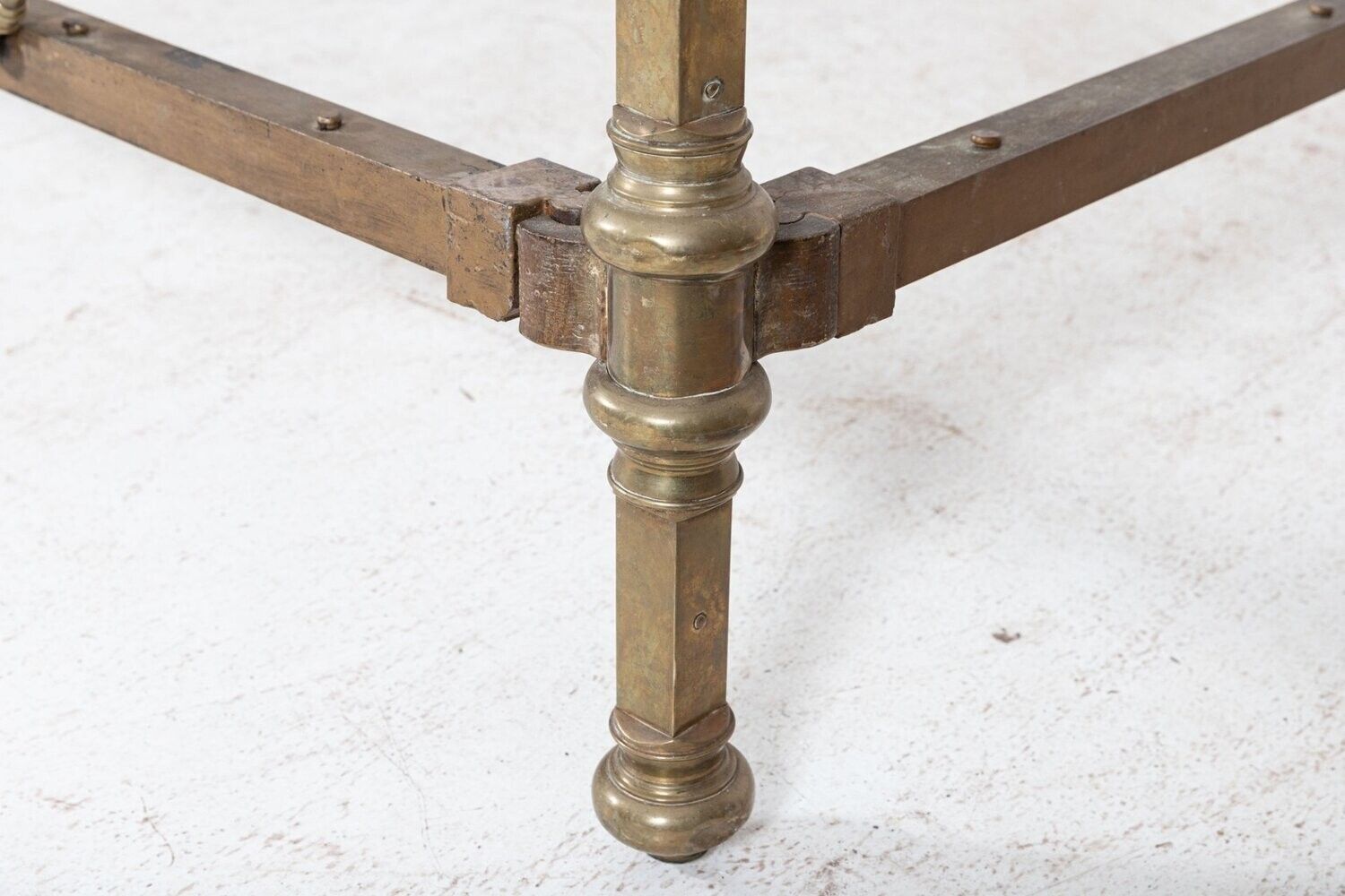 photo buy 19thc English Half Tester Double Brass Bed Frame