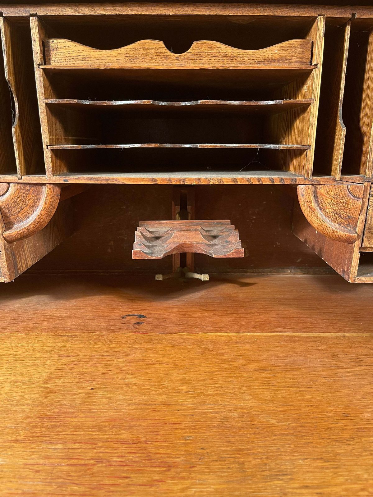 1250.0 Rare Antique American Cutler & Sons Roll Top Oak Desk Circa 1880 photo