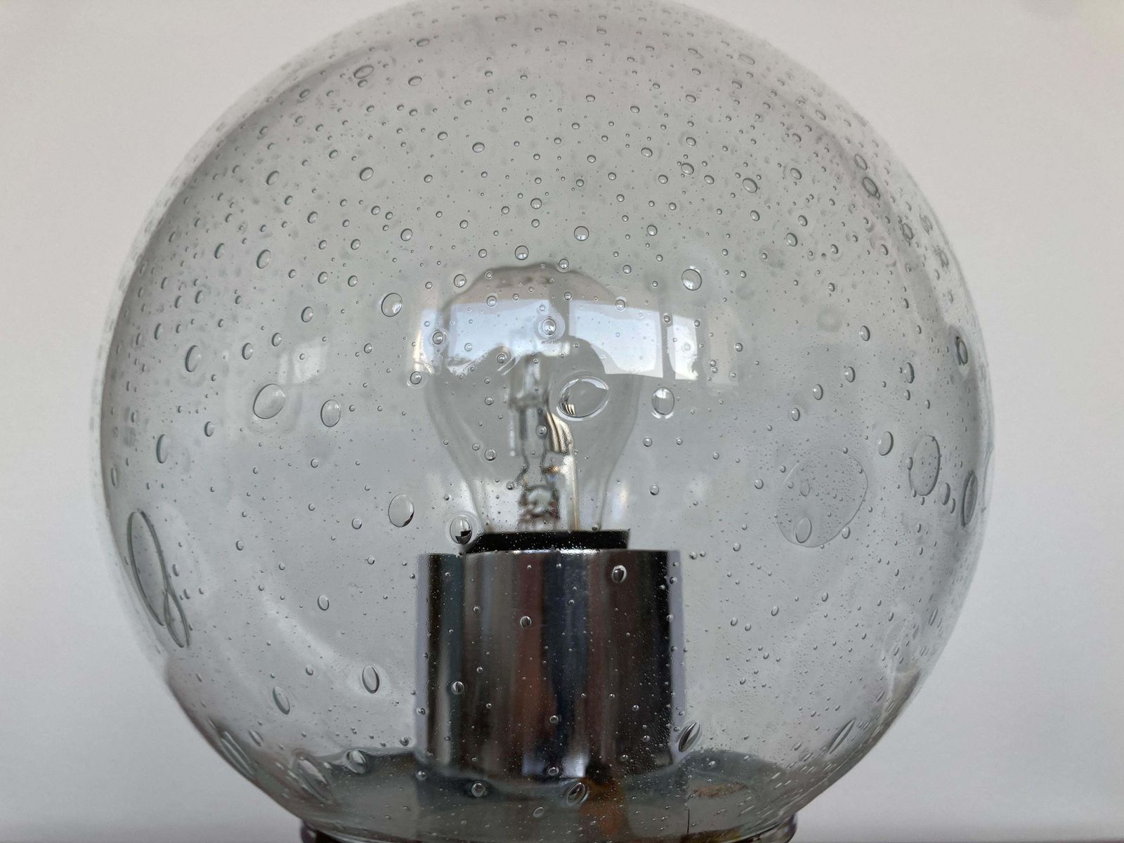 Pair Of Midcentury Glass Table Lamps, 1980s photo for sale