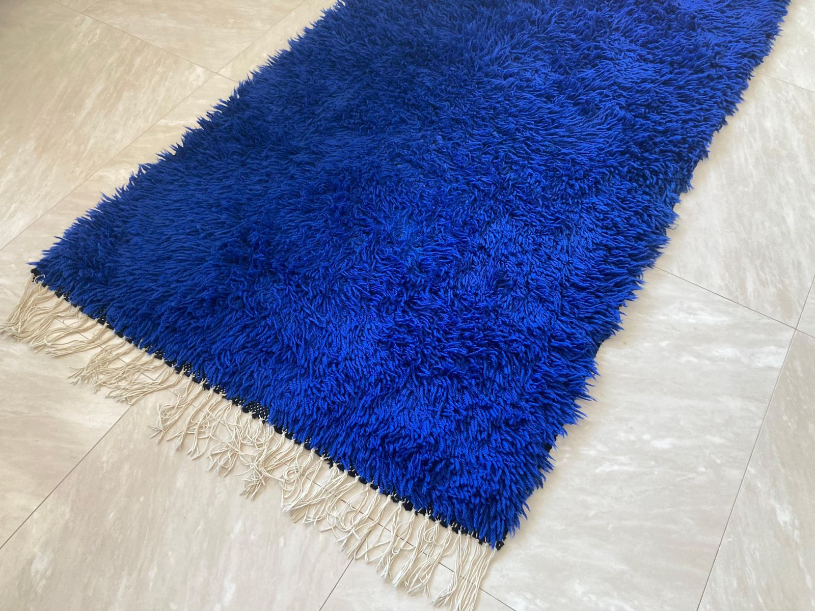 Pair Of Blue Wool Midcentury Design Carpets   Denmark   1970s photo buy