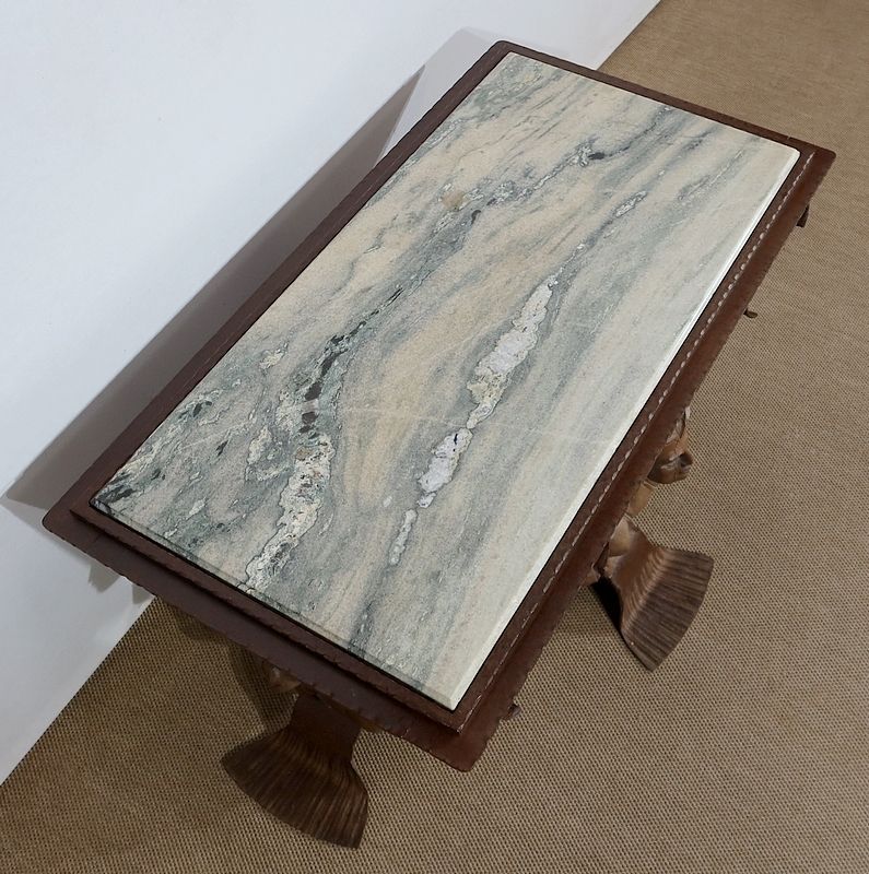 Iron And Marble Coffee Table Jm Rothschild – 1950 photo 2132.1