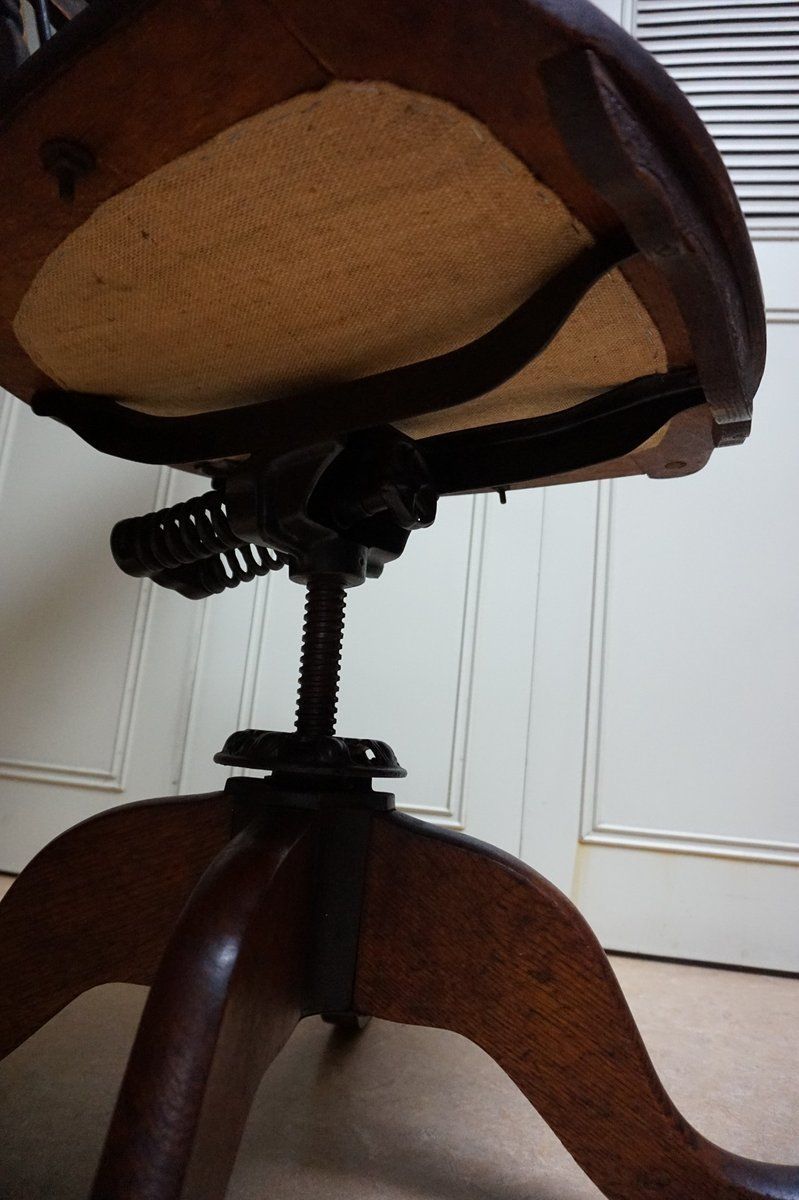 photo buy 19th Century American Oak Revolving Library Armchair