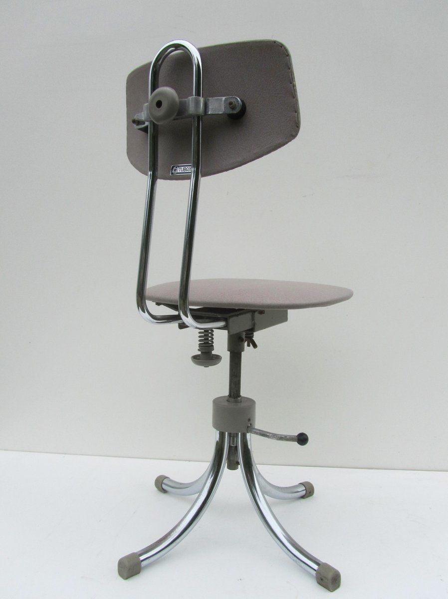 Adjustable Swivel Office Chair From Tubax, 1940s photo for sale