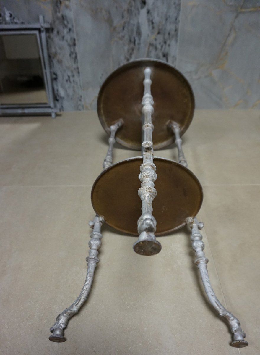 Antique French Cast Iron Adjustable Shaving Stand photo furniture