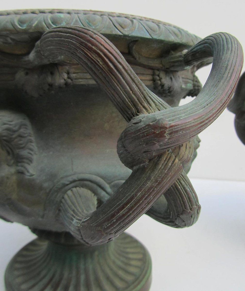 Antique Bronze Warwick Albani Planters From Cd, Set Of 2 photo vinterior