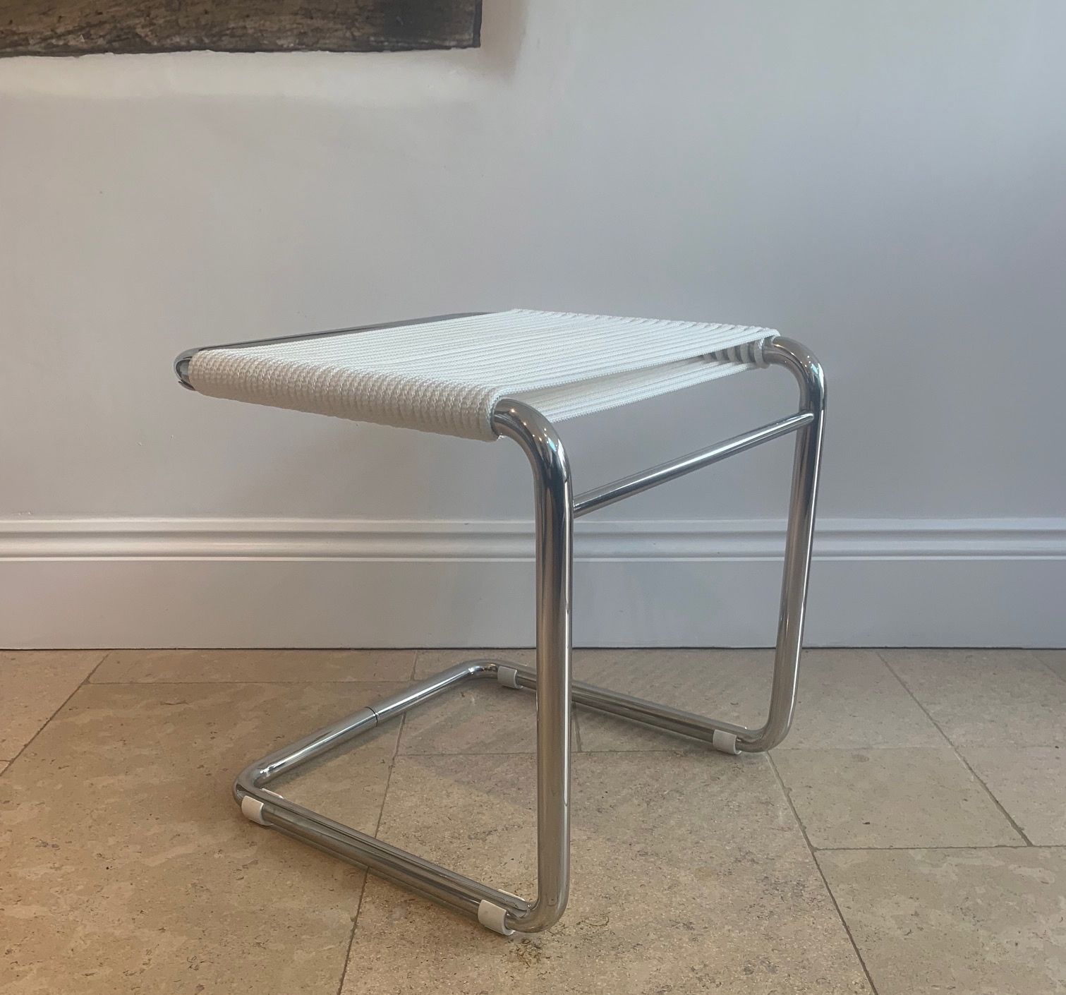Vintage Chrome Stool By Knoll Bauhaus Style Designed By Andre Dupre 1970s