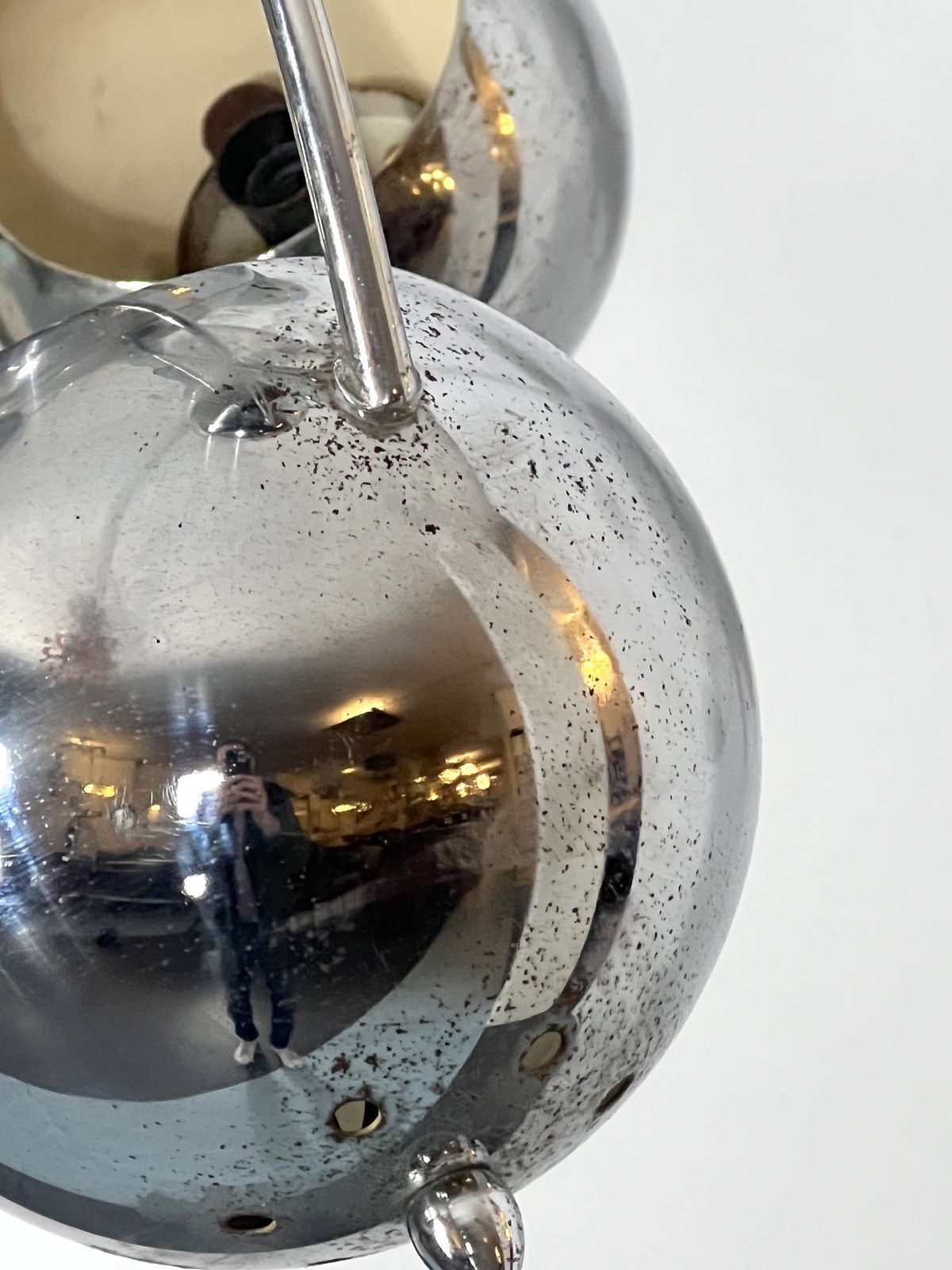 Goffredo Reggiani, Satellite Chrome Chandelier From 60s photo for sale