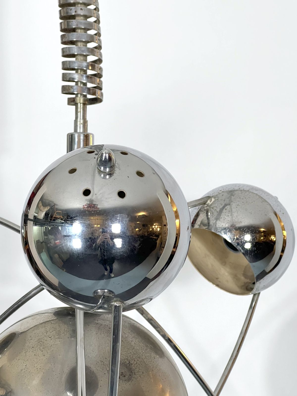 Goffredo Reggiani, Satellite Chrome Chandelier From 60s photo vintage