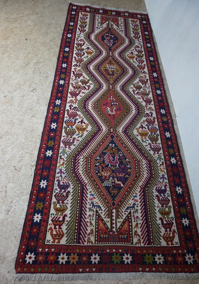 Vintage Middle Eastern Wool Kilim Carpet, 1960s