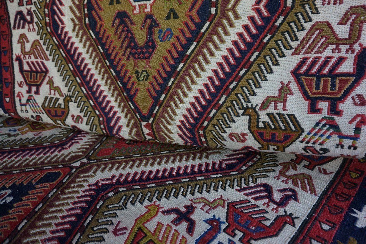 Vintage Middle Eastern Wool Kilim Carpet, 1960s photo vintage