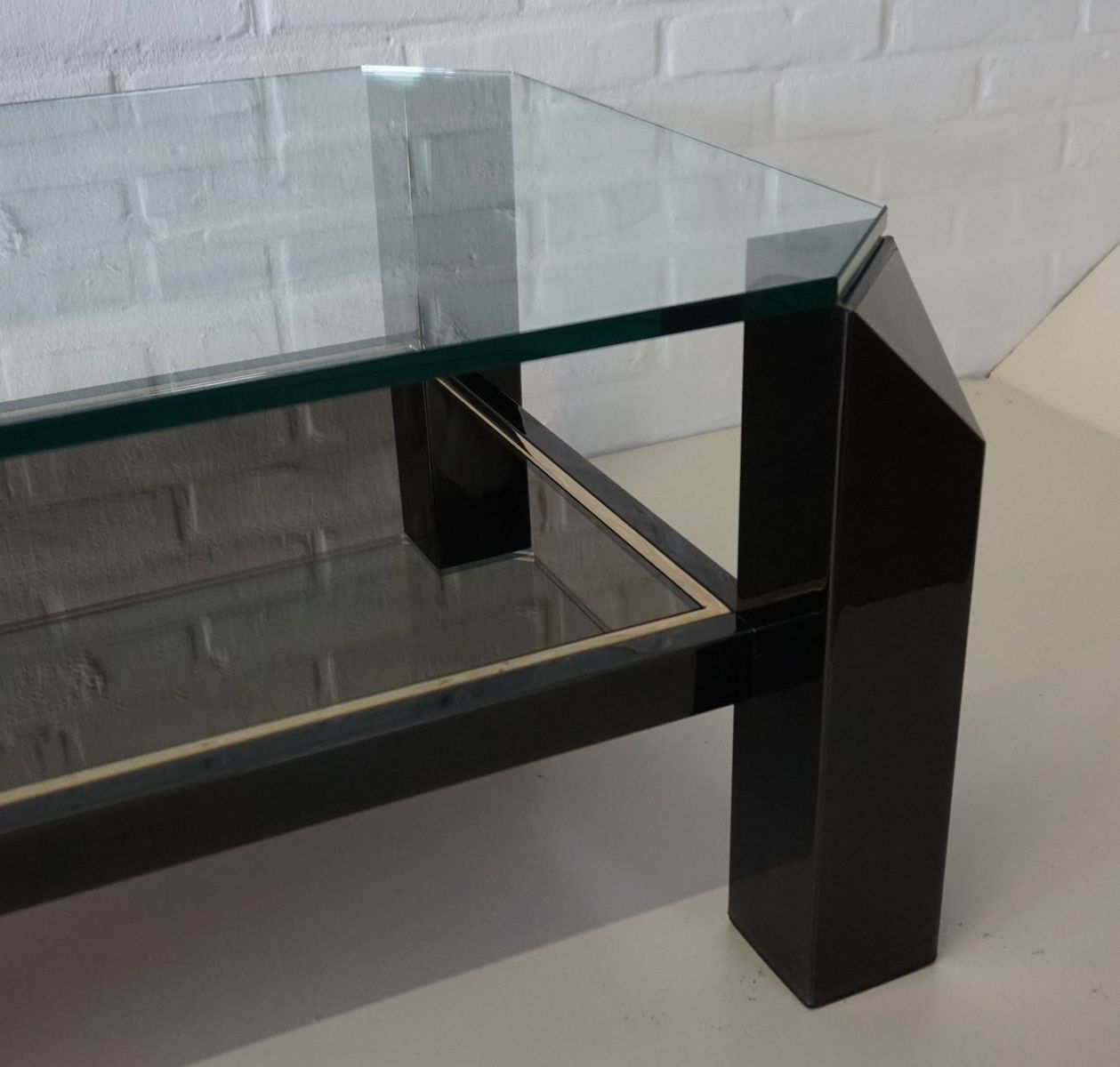 Black & Gold Plated Sculptural Coffee Table From Belgo Chrom & Dewulf Selection, 1970s photo 895.0