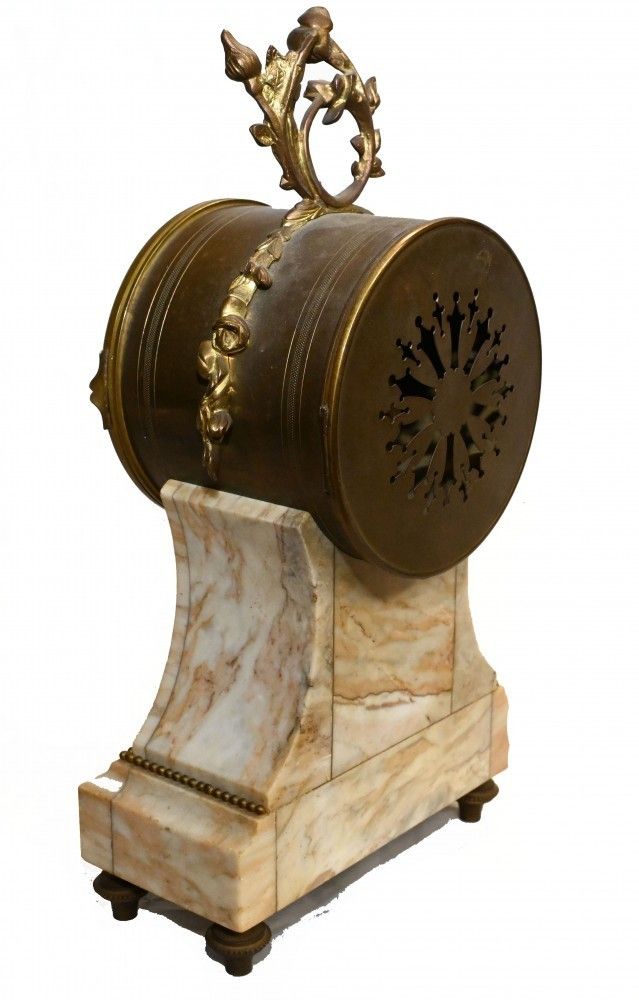 photo furniture French Mantle Clock Set Garniture Marble 1880
