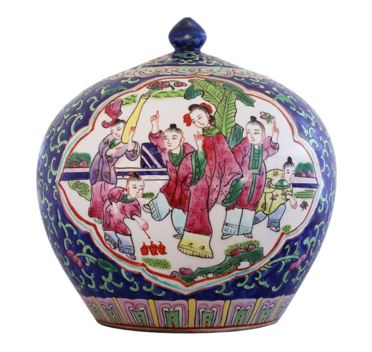 Oriental Chinese 19th Century Tongzhi Ginger Temple Jar Famille Rose photo for sale