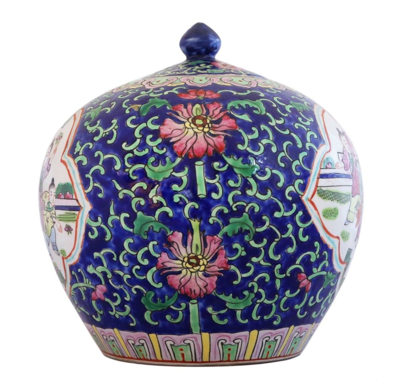 Oriental Chinese 19th Century Tongzhi Ginger Temple Jar Famille Rose photo Home Decor