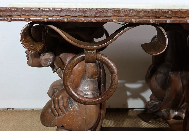 photo buy Iron And Marble Coffee Table Jm Rothschild – 1950