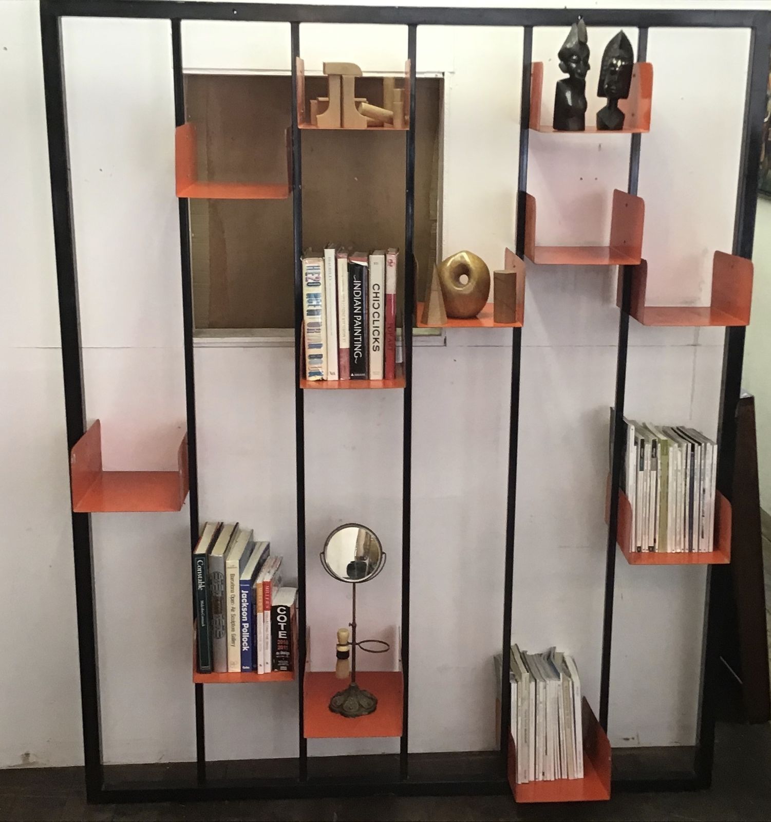 1950’s Industrial French Modular Shelving Bookcase photo furniture
