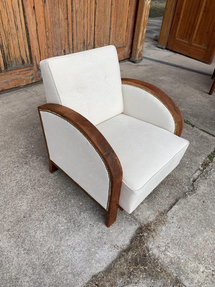 Art Deco Beige Lounge Chair, 1920s photo furniture